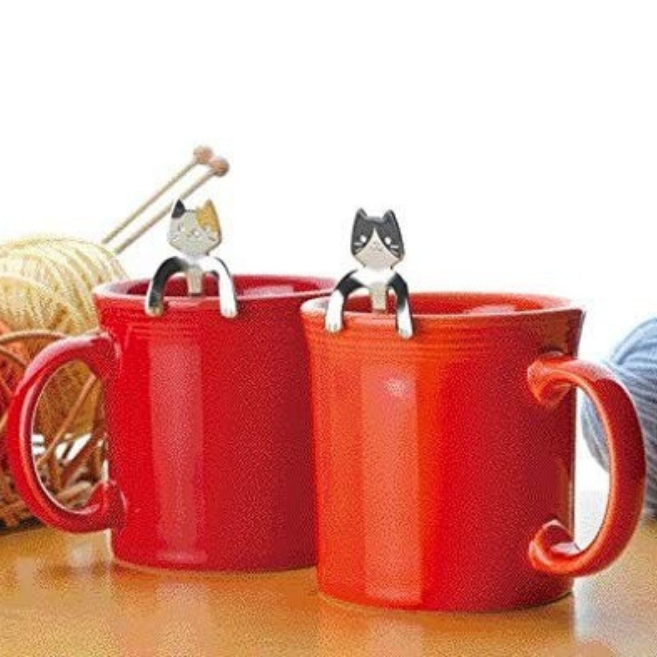 Coffee Mug Spoon Cat (Silver)
